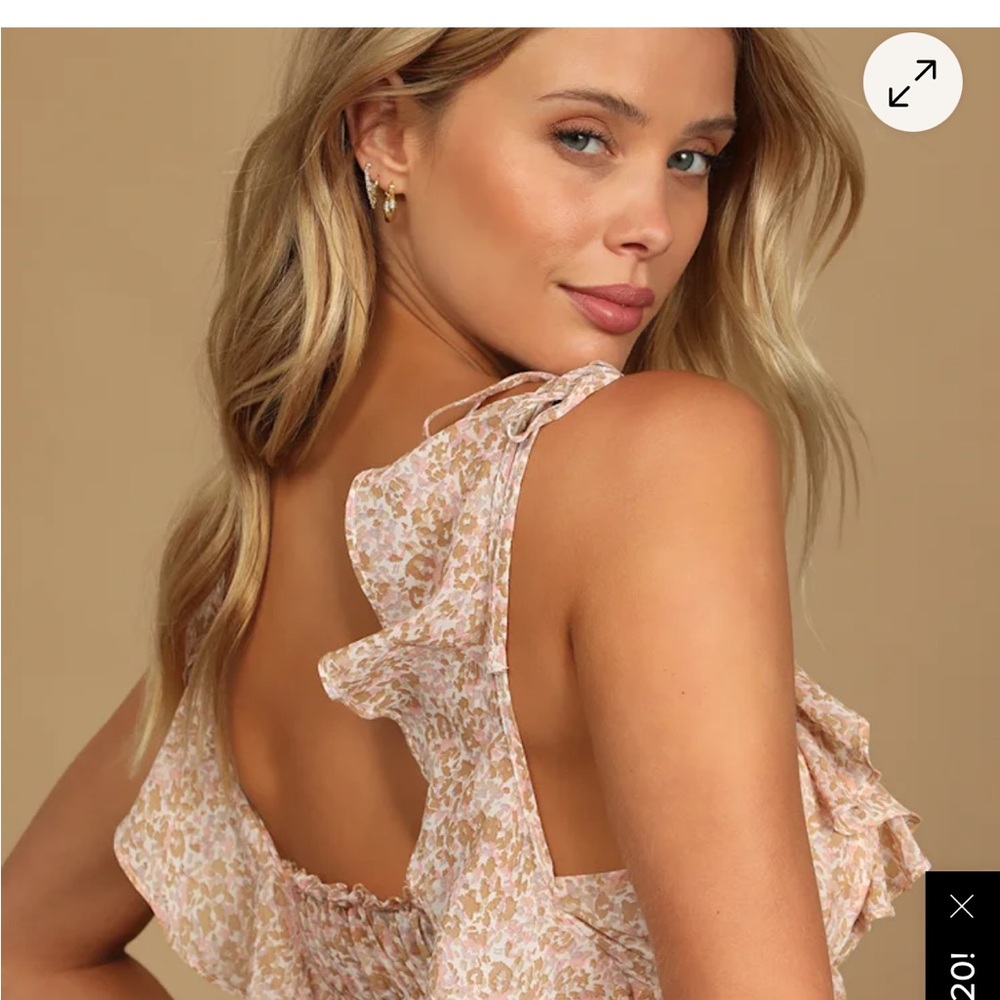 Lulu's Sweetest Thrills Floral Ruffle Smocked Bodysuit - Picture 2 of 5